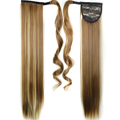 

high quality synthetic 24 inch long clip in ponytail straight hair piece