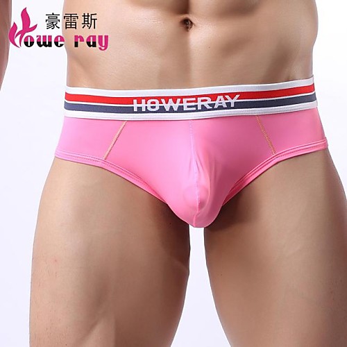 

Men's Print Ice Silk Super Sexy Briefs Underwear Striped 1 Piece Black Light Blue White M L XL