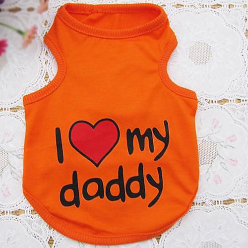 

Dog Shirt / T-Shirt Puppy Clothes Heart Letter & Number Holiday Dog Clothes Puppy Clothes Dog Outfits Blue Pink Orange Costume for Girl and Boy Dog Cotton S M L XL XXL 3XL