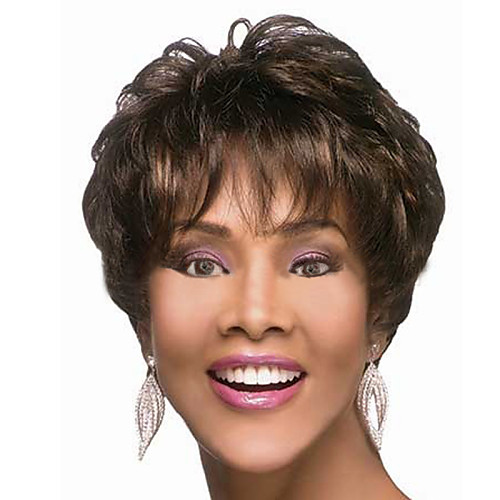 

Synthetic Wig Natural Wave Natural Wave Wig Short Dark Brown Synthetic Hair 4 inch Women's Brown