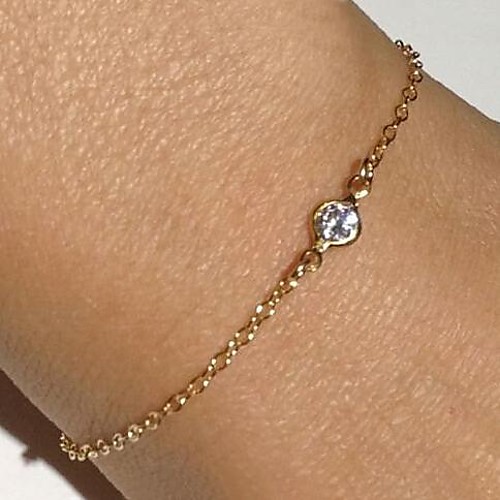 

Chain Bracelet Dainty Ladies Luxury Delicate Rhinestone Bracelet Jewelry Gold For Christmas Gifts Party Daily Casual / Imitation Diamond