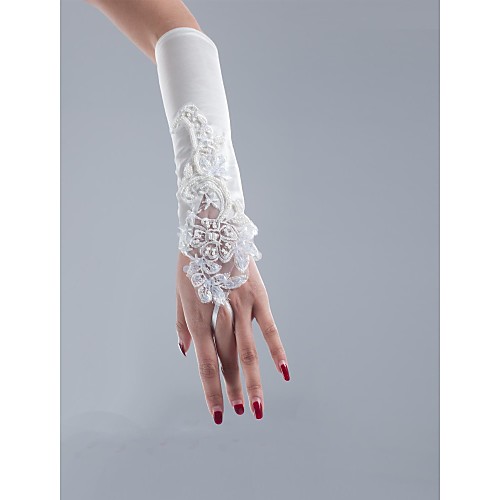 

Net / Satin / Polyester Opera Length Glove Classical / Bridal Gloves / Party / Evening Gloves With Solid