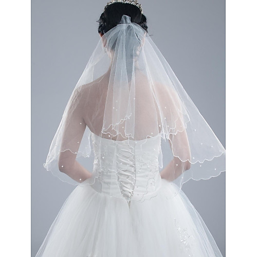 

One-tier Wedding Veil Headpieces with Veil with 59.06 in (150cm) Tulle