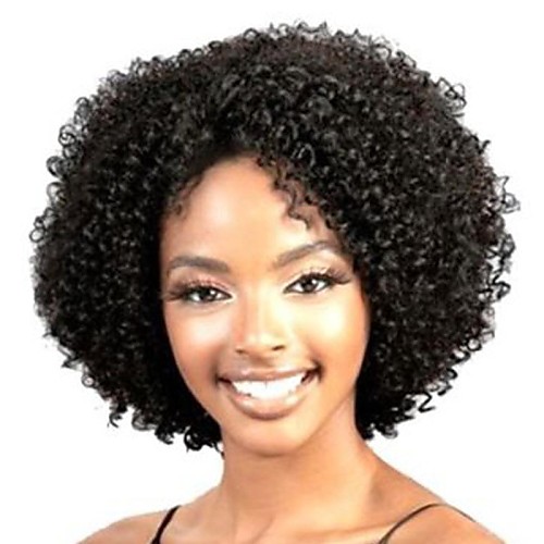 

Synthetic Wig Curly Kinky Curly Loose Wave Kinky Curly Curly Asymmetrical Middle Part Wig Short Black Synthetic Hair 10 inch Women's Natural Hairline African American Wig Black