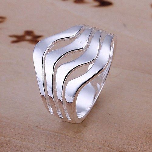 

Statement Ring Contour Sterling Silver Ladies Fashion 8 / Women's