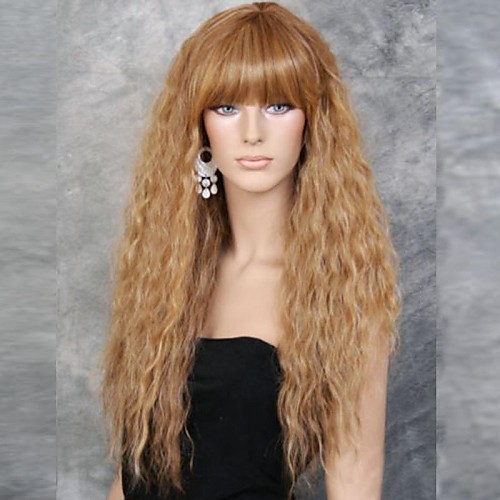 

Synthetic Wig Kinky Curly Curly Wig Blonde Long Golden Flaxen Women's Blonde Brown Yellow