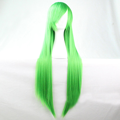

Cosplay Costume Wig Synthetic Wig Straight Straight Asymmetrical Wig Long Green Synthetic Hair 28 inch Women's Natural Hairline Green