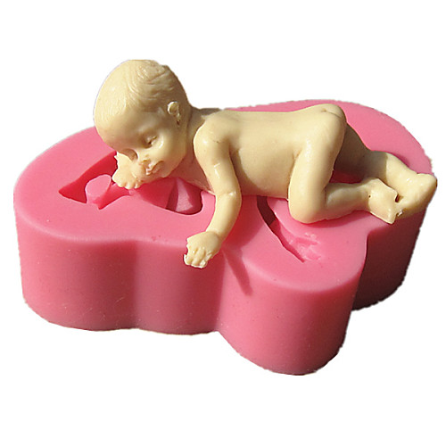 

1pc Mold Eco-friendly Sleeping Baby Silicone For Cake