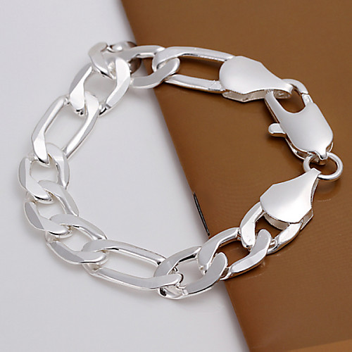 

Men's Chain Bracelet Silver Plated Bracelet Jewelry Silver For Party Daily Casual