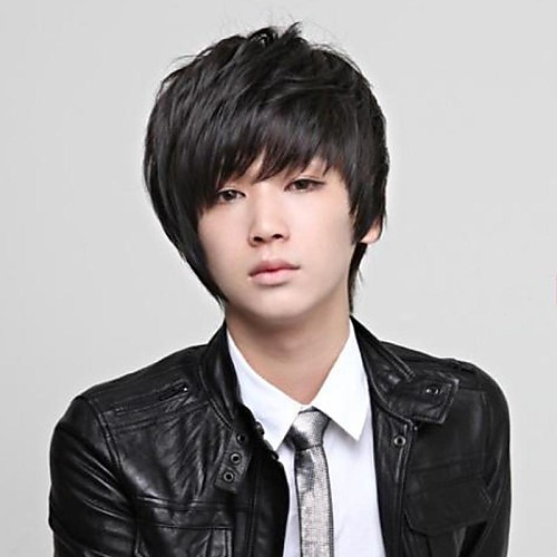 

Synthetic Wig Wig Short Black Synthetic Hair Men's Black
