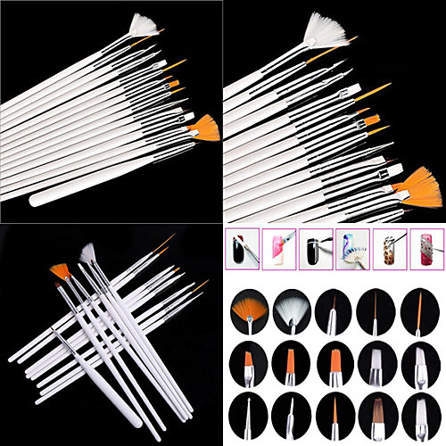 

15pcs Wood Nylon Metal Nail Art Accessories Novelty Classic Cute Daily Nail Acrylic Brush Nail Brushes for Finger Nail Toe Nail Acrylic Brush