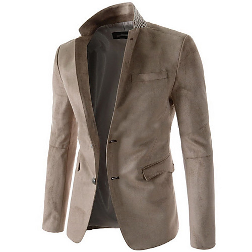 

Men's Blazer Regular Solid Colored Party Daily Work Spring Fall Long Sleeve Black / Navy Blue / Beige M / L / XL / Business Casual / Slim