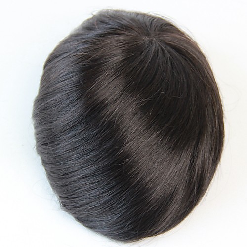 

Men's Human Hair Toupees Straight Daily