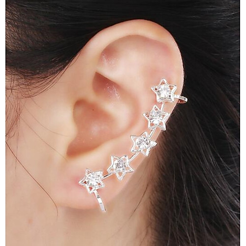 

Women's Synthetic Diamond Ear Cuff Climber Earrings Helix Earrings Star Ladies Luxury Birthstones Rhinestone Imitation Diamond Earrings Jewelry For Wedding Party Daily Casual Masquerade Engagement