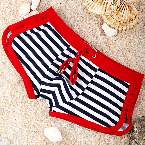 

Men's Bottoms Swimsuit Striped Swimwear Bathing Suits Red