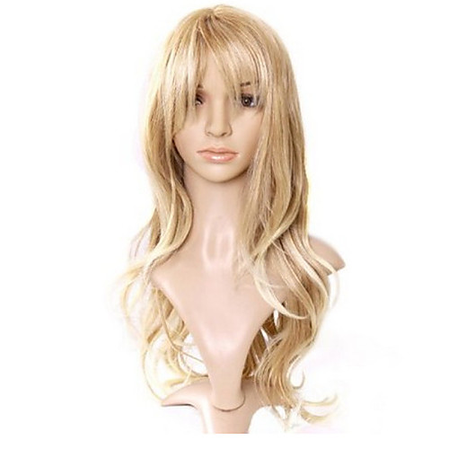 

Cosplay Costume Wig Synthetic Wig Curly Loose Wave Natural Wave Natural Wave Curly Layered Haircut Wig Long Light Blonde Synthetic Hair 22 inch Women's Natural Hairline Blonde