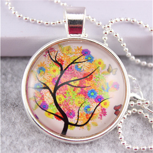 

Casual Silver Plated/Alloy Multicolor Dream Flower Pendant Necklace
