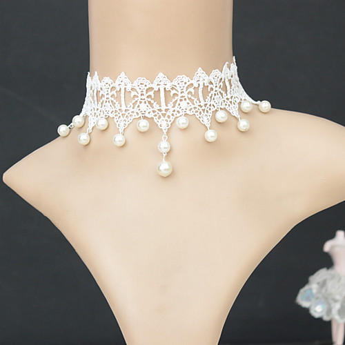 

Women's Choker Necklace Pendant Necklace Dangling Tassel Mixed Material White Necklace Jewelry For Wedding Party Special Occasion Anniversary Birthday Party Evening