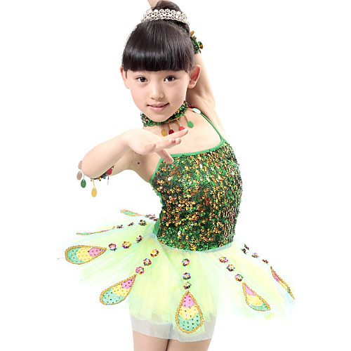 

Ballet Dress Sequin Performance Sleeveless Natural Tulle Polyester