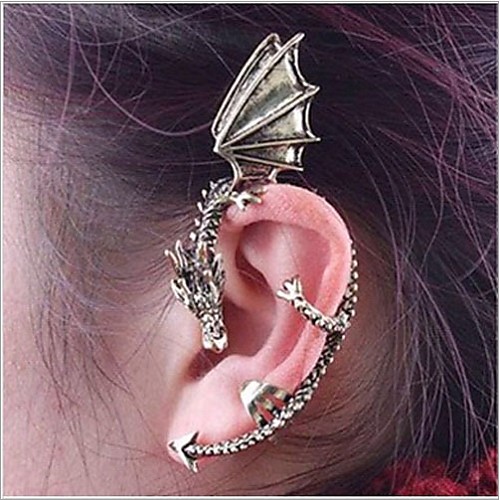 

Women's Ear Cuff Climber Earrings Dragon Ladies Personalized Fashion Punk European Earrings Jewelry Bronze / Silver / Gray For Wedding Party Halloween Casual Daily