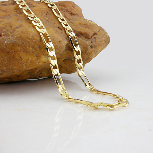 

Chain Necklace Figaro Mariner Chain Fashion 18K Gold Plated Gold Plated Yellow Gold Golden Silver Necklace Jewelry For Wedding Party Daily Casual