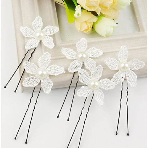 

Women's Imitation Pearl Fabric Hair Sticks Wedding Party