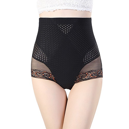 

Women's High Waist Abdomen Drawing Briefs Postpartum Thin Seamless Hips Lifting Slimming Lace Briefs