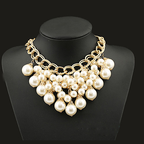 

Women's Statement Necklace Statement Tassel European Fashion Pearl Alloy Screen Color Necklace Jewelry For Party Special Occasion Birthday Gift
