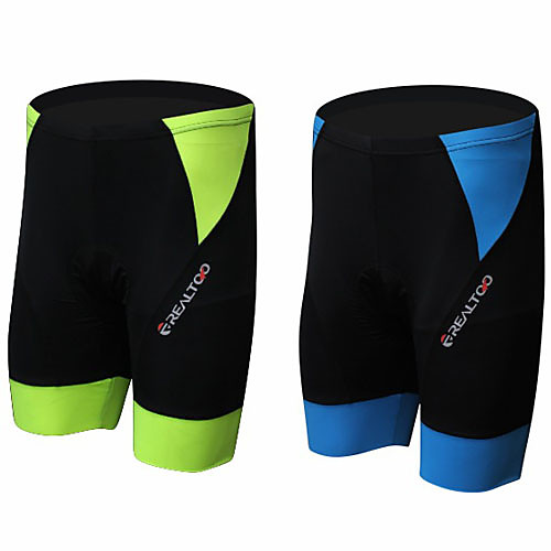 

Realtoo Men's Women's Cycling Padded Shorts Bike Shorts Padded Shorts / Chamois Pants Breathable Quick Dry Ultraviolet Resistant Sports Black / Green / Black / Blue Clothing Apparel Bike Wear