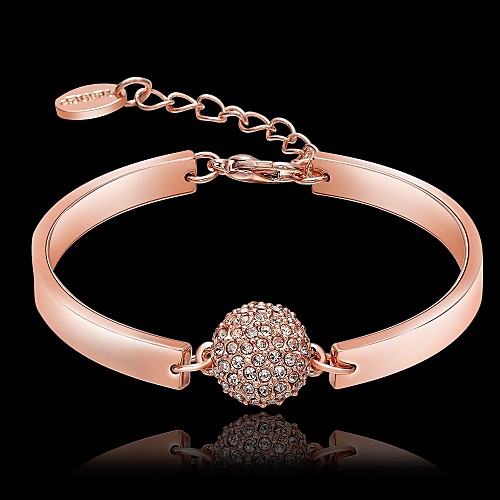 

Women's Crystal Charm Bracelet Pave Ladies 18K Gold Plated Bracelet Jewelry Rose Gold For Christmas Gifts Party Daily / Rose Gold Plated / Rhinestone / Rose Gold Plated