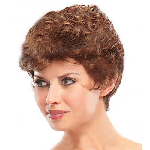 Парики с короткой стрижкой для женщин Synthetic Wig Curly Kinky Curly Kinky Curly Curly Short Bob Wig Short Gold / Bro