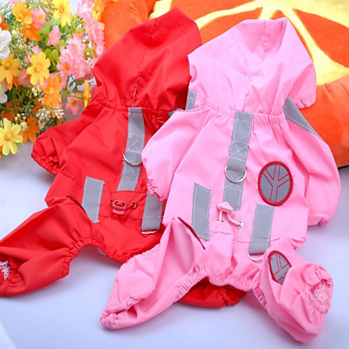 

Dog Rain Coat Dog Clothes Solid Colored Red Pink Nylon Costume For Summer Men's Women's Casual / Daily Sports