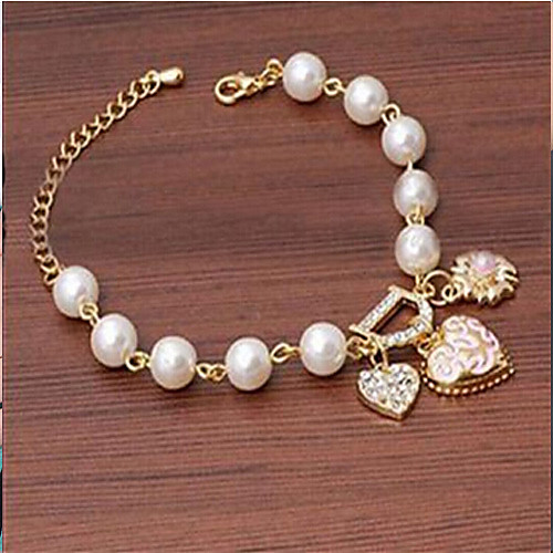 

Women's Charm Bracelet Imitation Pearl Bracelet Jewelry Golden For Wedding Party Daily Casual