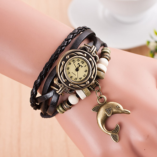 

Women's Wrist Watch Wrap Bracelet Watch Quartz Ladies Casual Watch / Leather