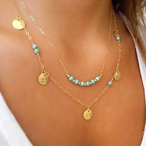 

Women's Statement Necklace Ladies Fashion Alloy Golden Necklace Jewelry For Wedding Party Daily Casual