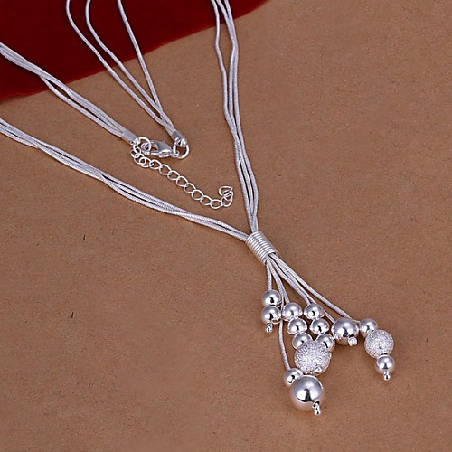 

Women's Pendant Necklace Beads Ladies Fashion Sterling Silver Necklace Jewelry 1pc For Wedding Party Daily Casual