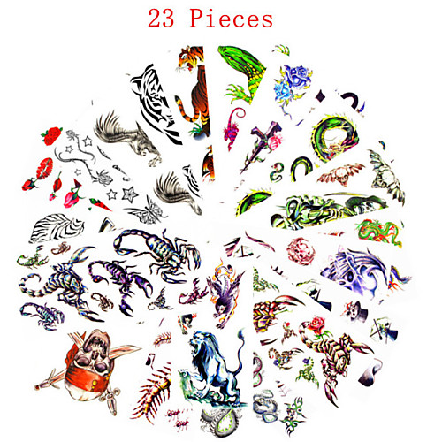 

23pcs-mixed-patterns-temporary-tattoos-sticker-women-girl-flower-animal-tattoos-arm-neck-tattoos