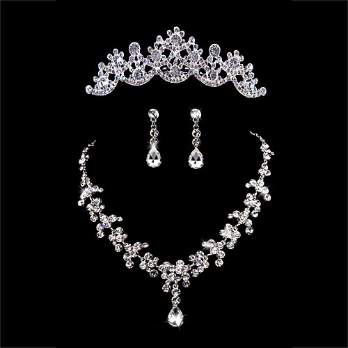 

Women's Silver Jewelry Set Earrings Jewelry Silver For Wedding Party Special Occasion Anniversary Birthday Gift / Necklace / Engagement