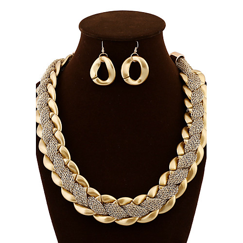 

Women's Jewelry Set Drop Earrings Statement Necklace Chinese Knot Statement Ladies Luxury Vintage Party Work Earrings Jewelry Gold For Party Special Occasion Anniversary Birthday Gift
