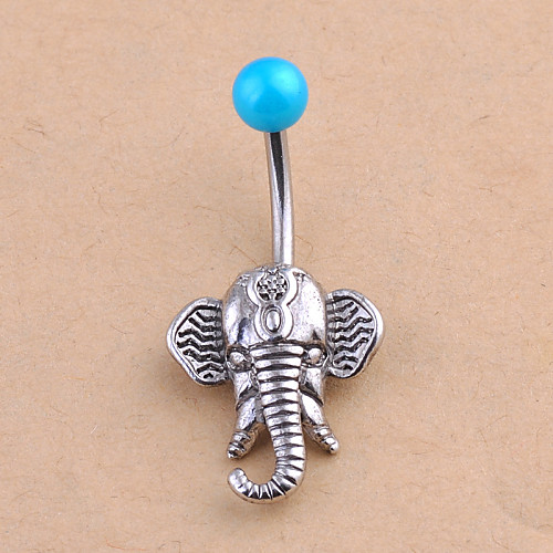

Navel Ring / Belly Piercing Ladies Unique Design Fashion Women's Body Jewelry For Daily Casual Crystal Crystal Elephant Animal Silver