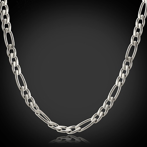 

Women's Chain Necklace Figaro Chunky Ladies Fashion Stainless Steel Titanium Steel Steel Silver Necklace Jewelry For Christmas Gifts Wedding Party Special Occasion Birthday Gift