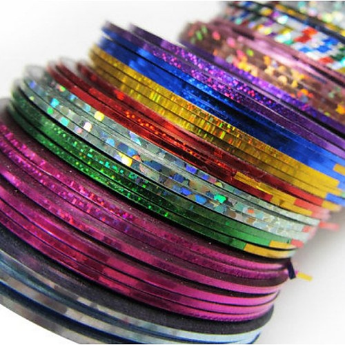 

30 pcs Nail Foil Striping Tape nail art Manicure Pedicure Abstract / Fashion Daily / Foil Stripping Tape