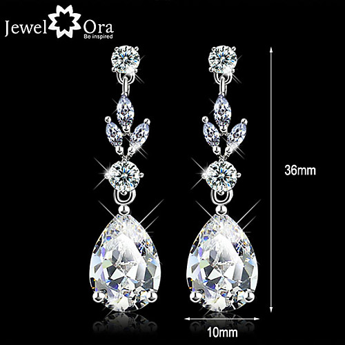 

Women's Diamond Cubic Zirconia tiny diamond Drop Earrings Pear Cut Solitaire Dangling Dangle Ladies Elegant Zircon Cubic Zirconia Earrings Jewelry White For Wedding Masquerade Engagement Party Prom