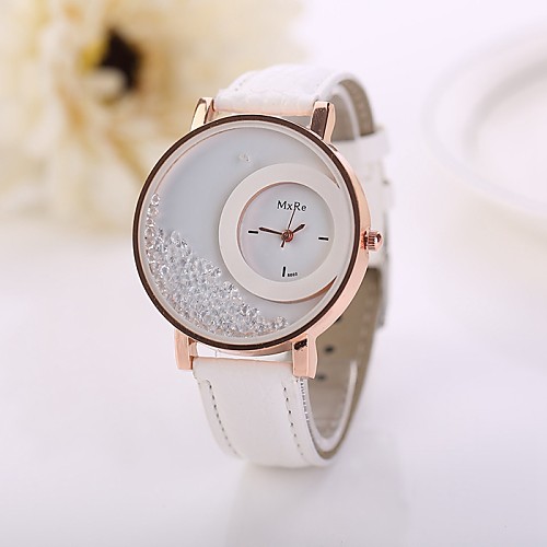 

Women's Quartz Quilted PU Leather White / Red / Pink Imitation Diamond Analog Ladies Flower Fashion - Brown Red Blue One Year Battery Life / Jinli 377