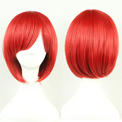 

Cosplay Costume Wig Synthetic Wig Cosplay Wig Straight Straight Asymmetrical Wig Short Red Synthetic Hair Women's Natural Hairline Red