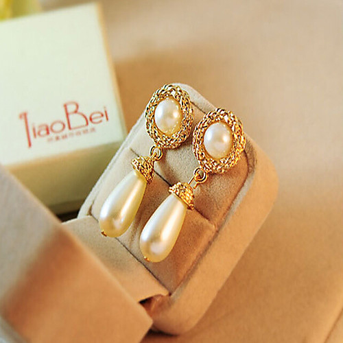 

Women's Drop Earrings two stone Drop Ladies European Imitation Pearl Rhinestone Earrings Jewelry Gold / Cream For Wedding Masquerade Engagement Party Prom Promise