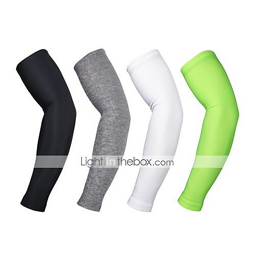 

1 Pair Arsuxeo Cycling Sleeves Sun Sleeves Compression Sleeves Solid Color UPF 50 Thermal / Warm Lightweight Bike White Black Light Green Spandex Polyester Winter for Men's Women's Adults' Road Bike