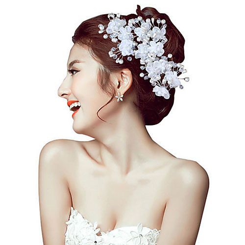 

Pearl / Crystal / Fabric Tiaras / Headbands / Flowers with 1 Wedding / Special Occasion / Party / Evening Headpiece / Hair Pin / Alloy