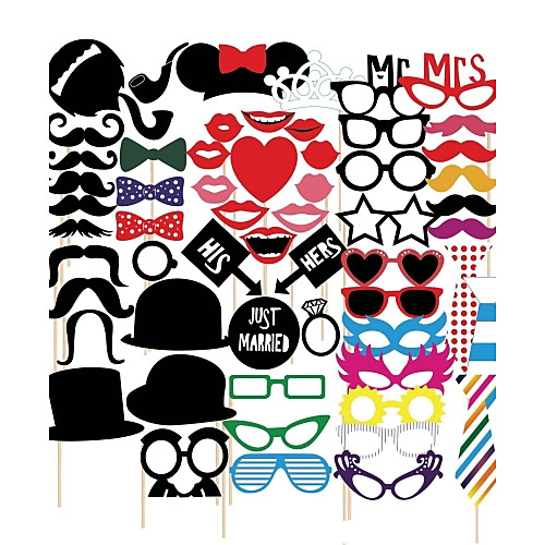 

58 PCS Card Paper Photo Booth Props Party Fun Favor for Wedding Birthday Baby shower
