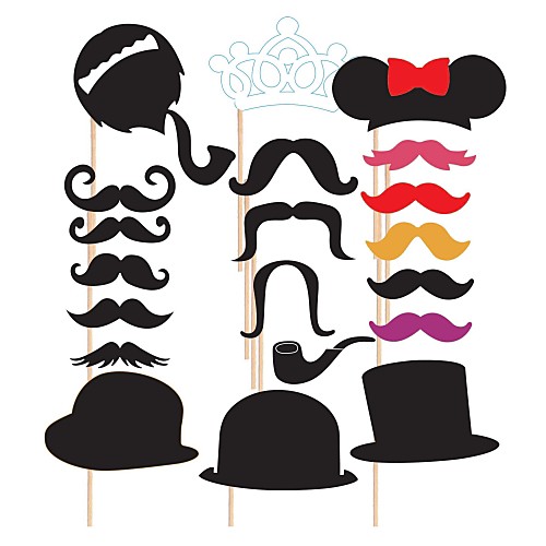 

20 PCS Mustache Card Paper Photo Booth Props Party Fun Favor for Wedding Birthday Baby shower